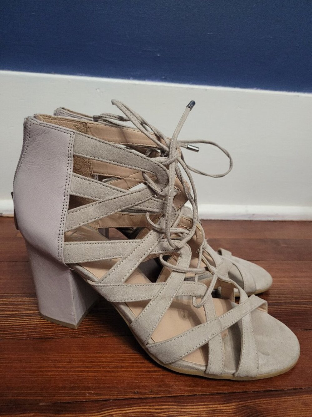 Franco Sarto Strappy Heel Sandals Taupe Size 8